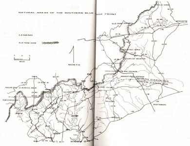 coverage map A Naturalist's Guide to the Southern Blue Ridge Front by L.L. Gaddy