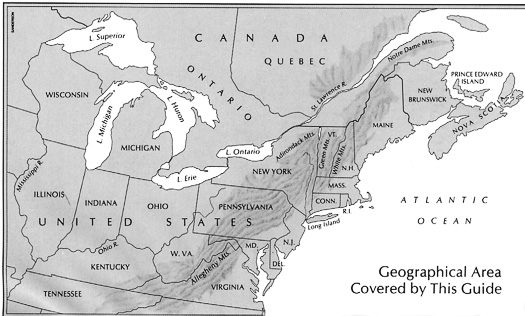 coverage map of Newcomb's Wildflower Guide by Lawrence Newcomb