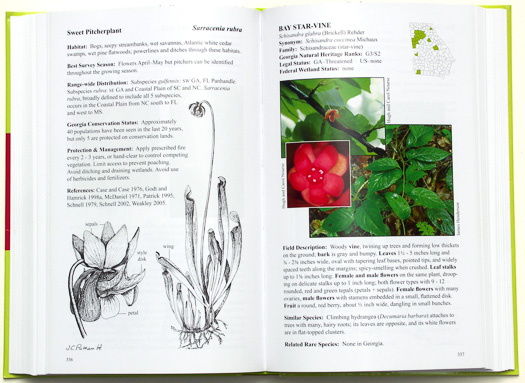 page from Field Guide to the Rare Plants of Georgia by Linda Chafin
